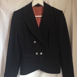 Vintage Dark Grey Wool Blazer